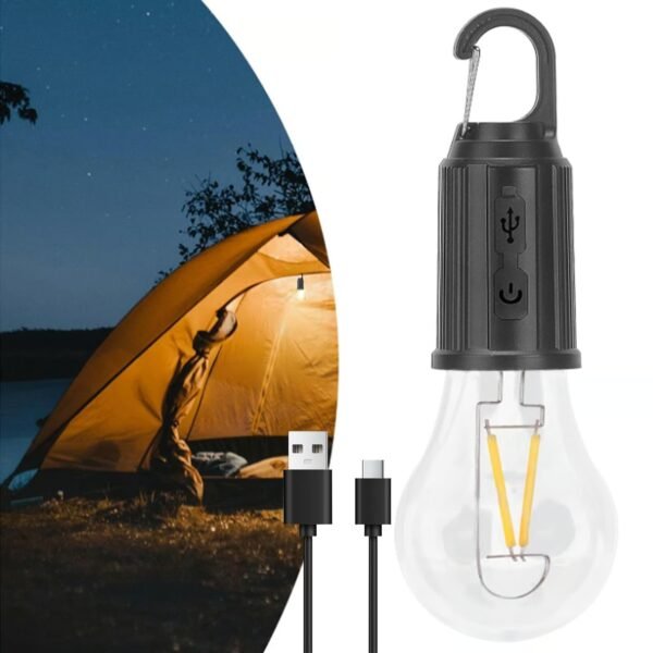 Outdoor Rechargeable Solar LED Camping Light With Mounting Hooks - Image 2