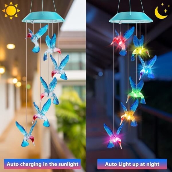 Solar-Powered LED Sparkling Wind Chimes - Image 5
