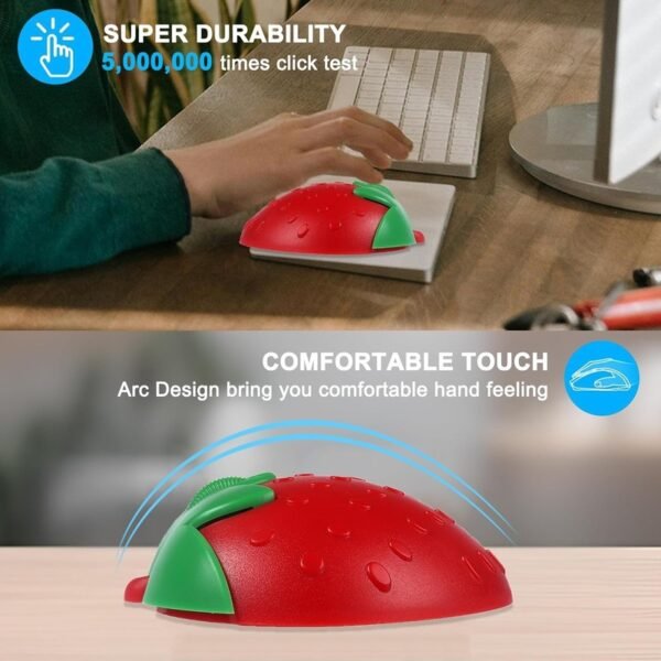 🔥 Today Only 🔥 Cute Wireless 2.4G Heart Strawberry Mouse For Laptop PC - Image 2