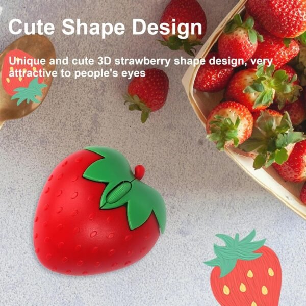 🔥 Today Only 🔥 Cute Wireless 2.4G Heart Strawberry Mouse For Laptop PC