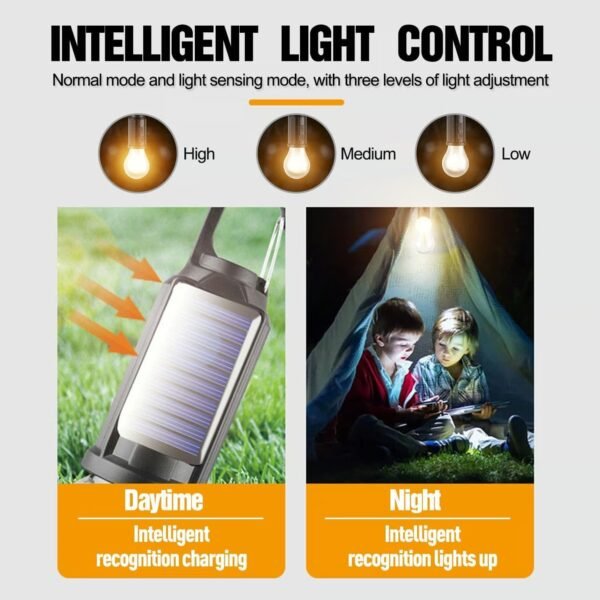 Outdoor Rechargeable Solar LED Camping Light With Mounting Hooks - Image 6