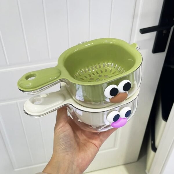 Double-Layer Veggie Drain Basket With Handle, Kitchen Tool - Image 5