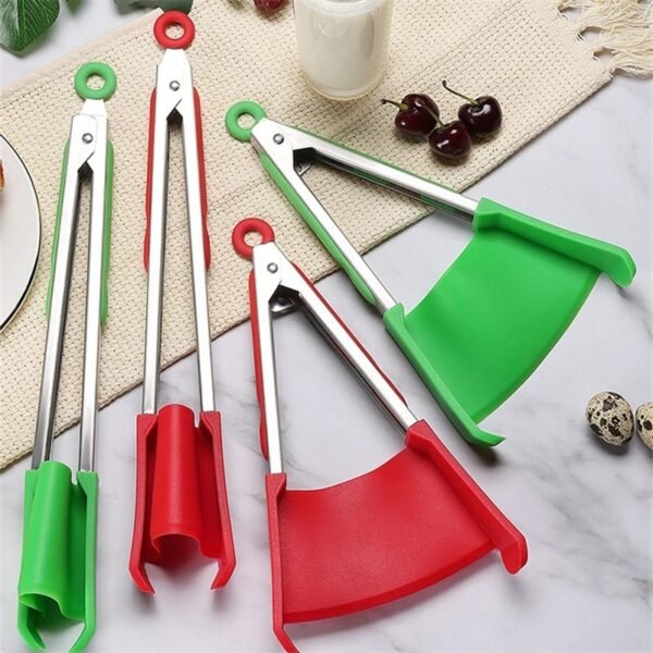 New Creative 2in1 Spatula Tongs, Kitchen Tool - Image 3