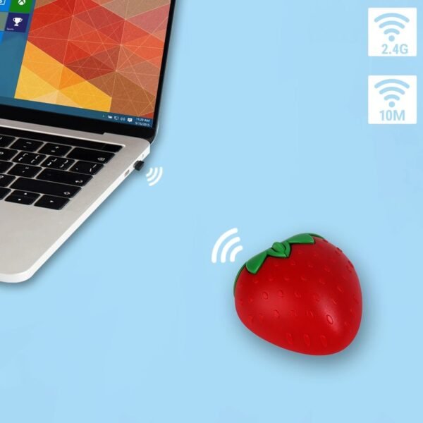 🔥 Today Only 🔥 Cute Wireless 2.4G Heart Strawberry Mouse For Laptop PC - Image 4