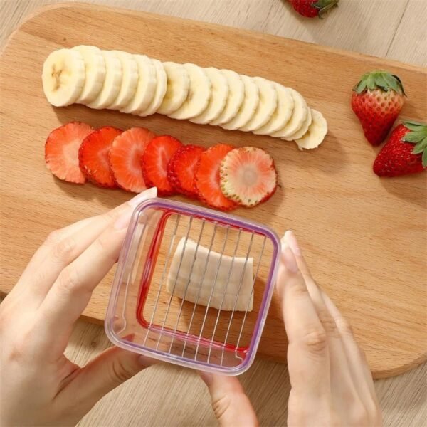 Multifunctional Fruit Slicer Cup With Push Plate, Kitchen Gadget - Image 8