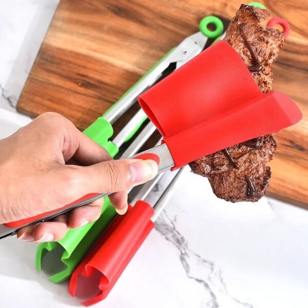 New Creative 2in1 Spatula Tongs, Kitchen Tool - Image 4