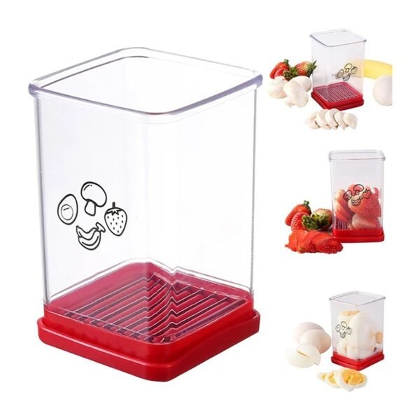 Multifunctional Fruit Slicer Cup With Push Plate, Kitchen Gadget - Image 2