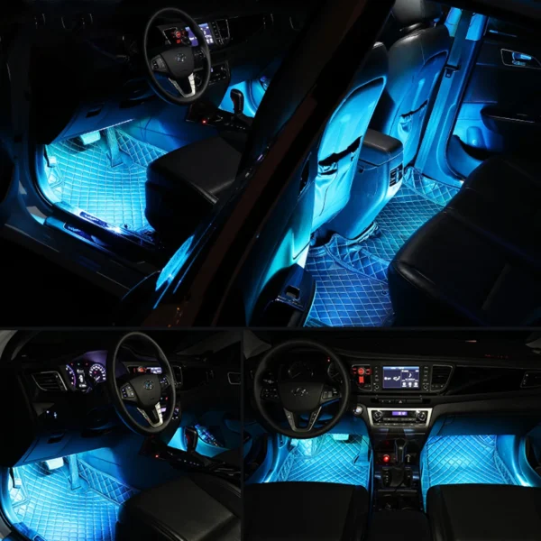4PCS RGB LED Car Interior Light Strips - Image 6