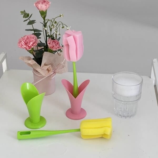 Cute Tulip Cup Brush, Ideal For Kitchen Cleaner - Image 8