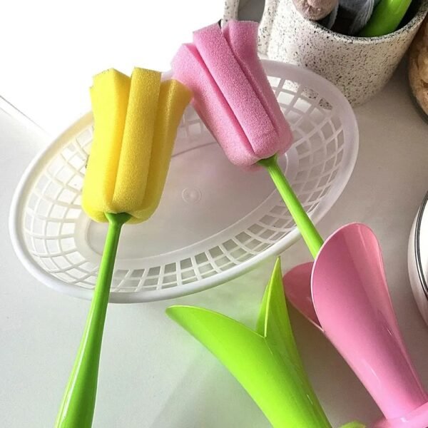 Cute Tulip Cup Brush, Ideal For Kitchen Cleaner - Image 6