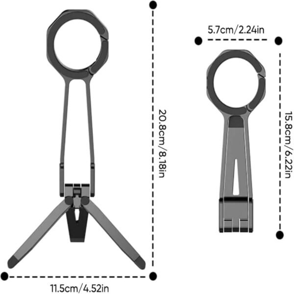 Buckle And Foldable Carabiner-Mounted Magnetic Tripod - Image 10