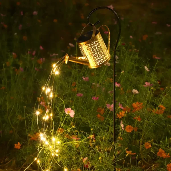 Outdoor Solar LED Fairy Lantern Watering Can Light - Image 7