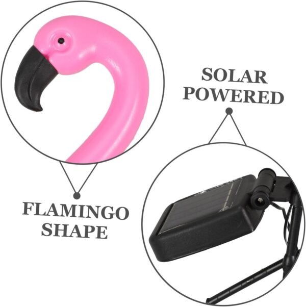Elegant Pink Solar Flamingo Garden Light - Image 8
