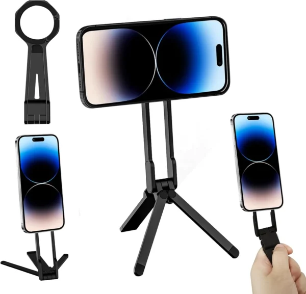 Buckle And Foldable Carabiner-Mounted Magnetic Tripod