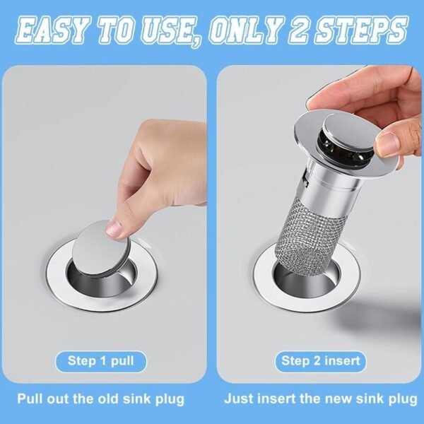 Stainless Steel Pop-Up Sink Drain Stopper - Image 3