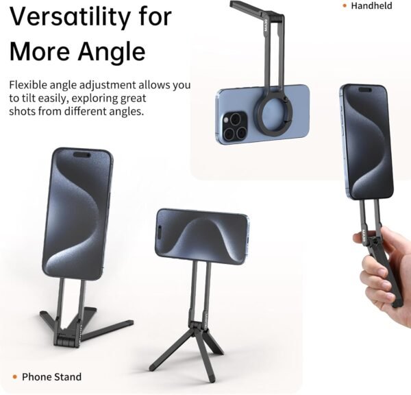 Buckle And Foldable Carabiner-Mounted Magnetic Tripod - Image 2