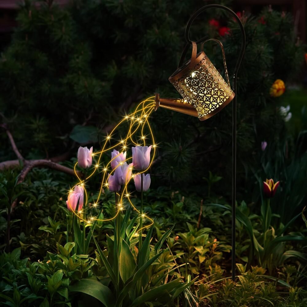 Outdoor Solar LED Fairy Lantern Watering Can Light