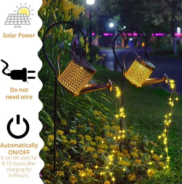 Outdoor Solar LED Fairy Lantern Watering Can Light - Image 13