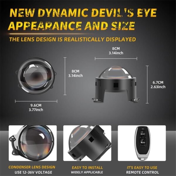 LED Dynamic Blinking Devil Eye Car Headlight - Image 12