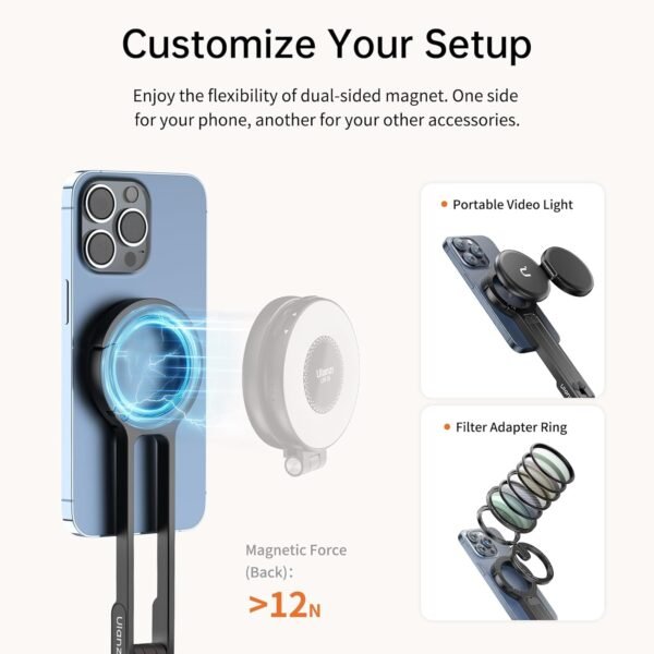 Buckle And Foldable Carabiner-Mounted Magnetic Tripod - Image 5
