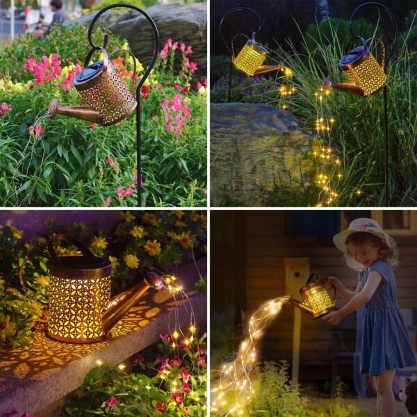Outdoor Solar LED Fairy Lantern Watering Can Light - Image 14