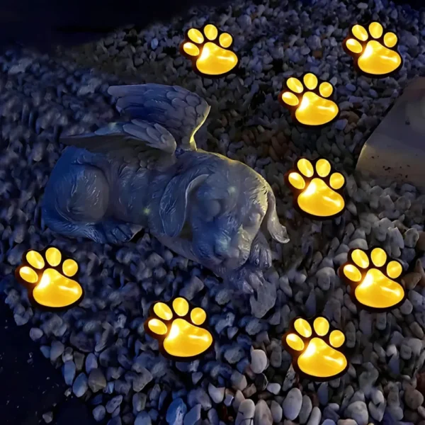 Outdoor Solar Pet Paw Print Light - Image 2