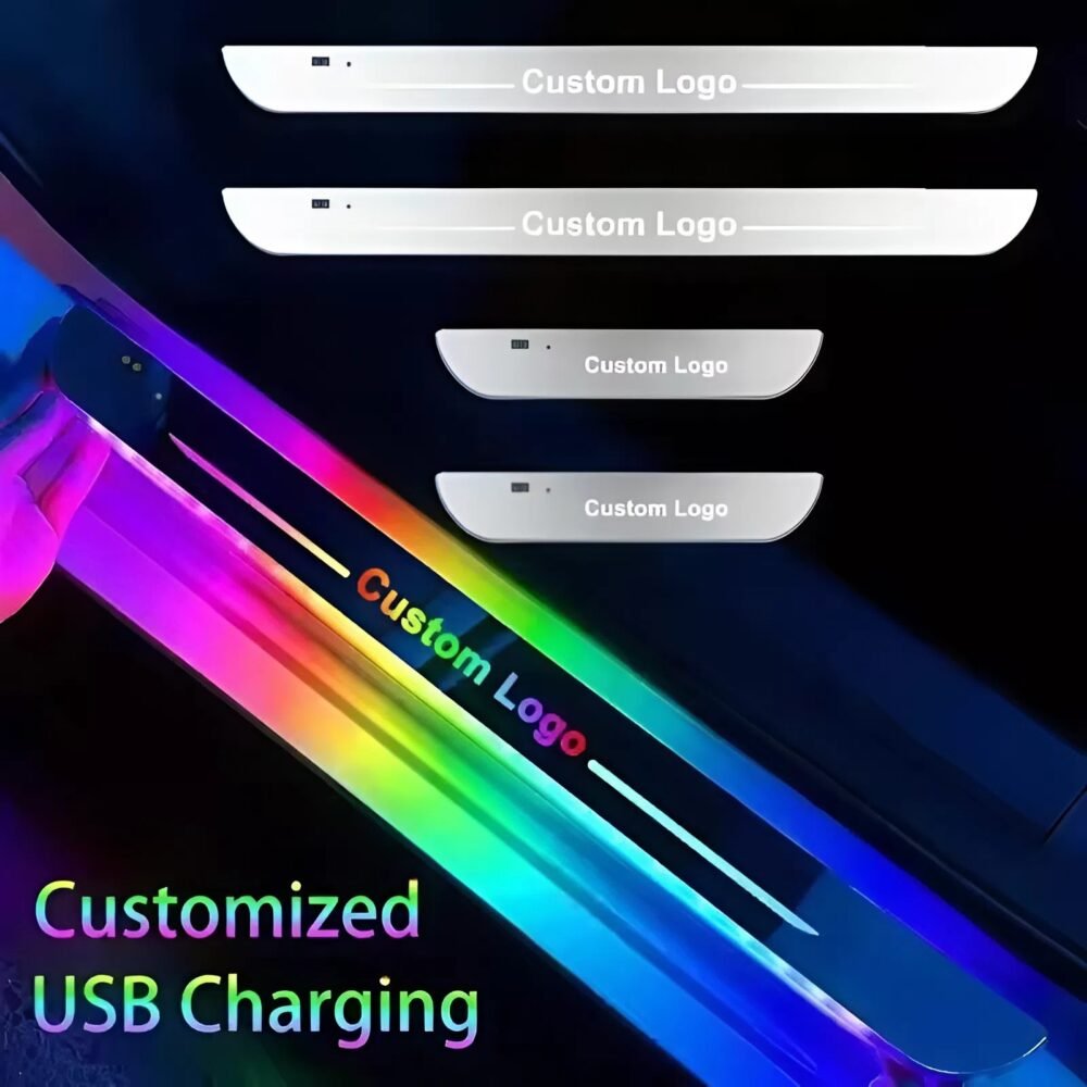 New Car Door Sill Lights, Customized Car Logo