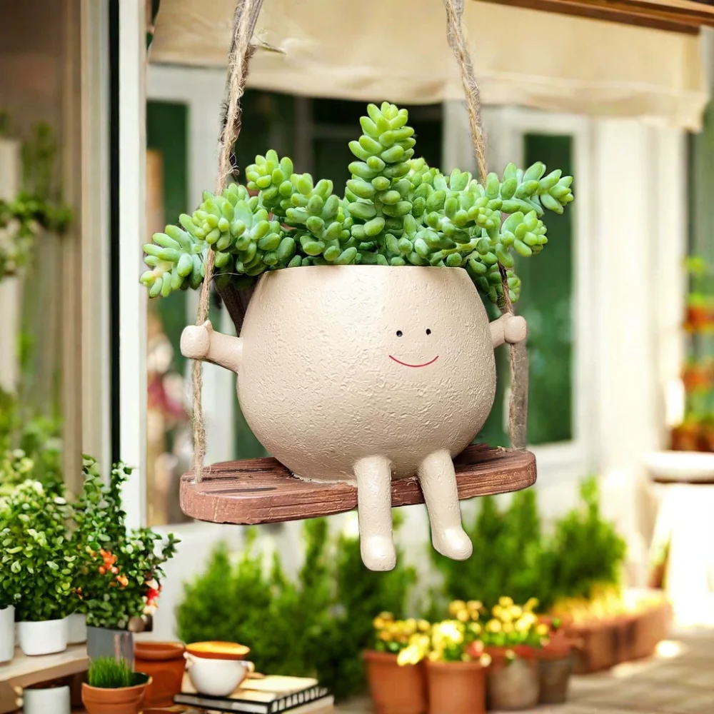 Lovely Flower Pot Wall Planter Swing Face