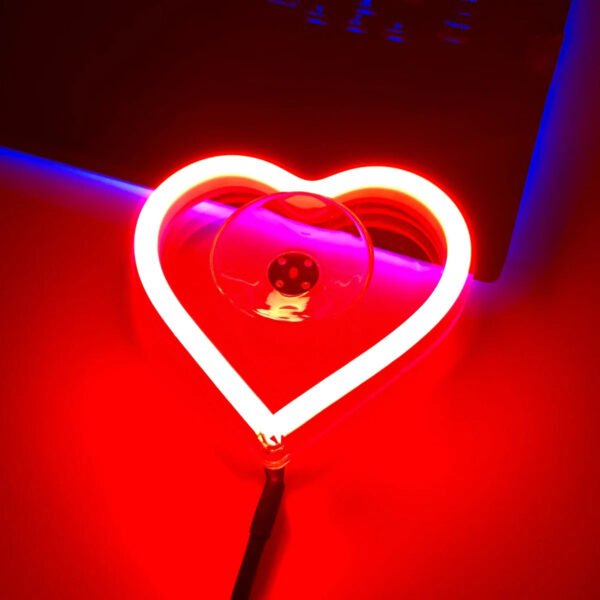 Glowing Neon Love Heart Car Lights - Image 16