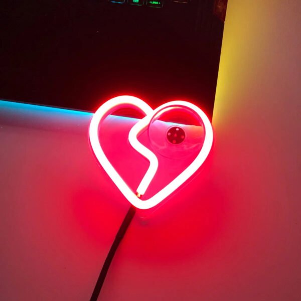 Glowing Neon Love Heart Car Lights - Image 13