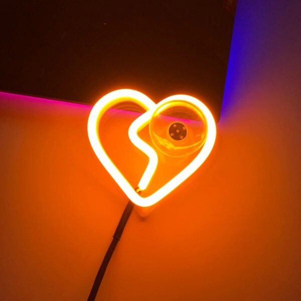Glowing Neon Love Heart Car Lights - Image 10