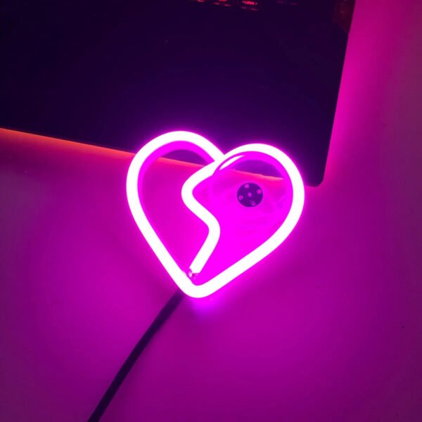 Glowing Neon Love Heart Car Lights - Image 9