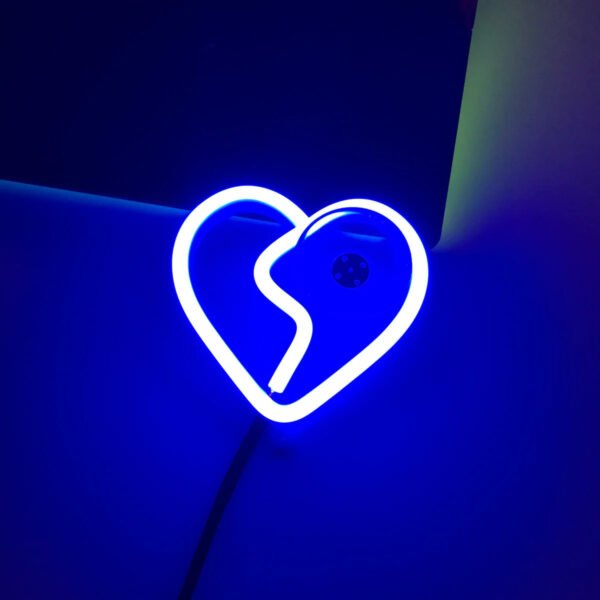 Glowing Neon Love Heart Car Lights - Image 7
