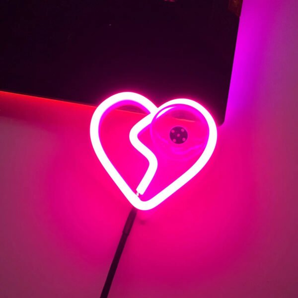 Glowing Neon Love Heart Car Lights - Image 12