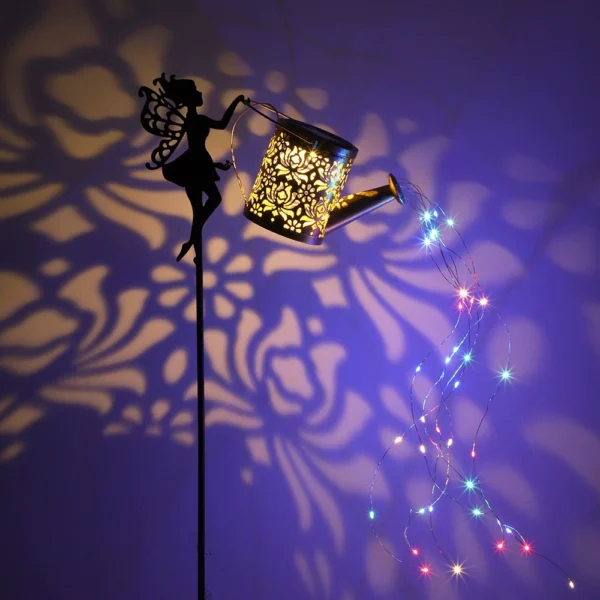 Outdoor Solar LED Fairy Lantern Watering Can Light - Image 4
