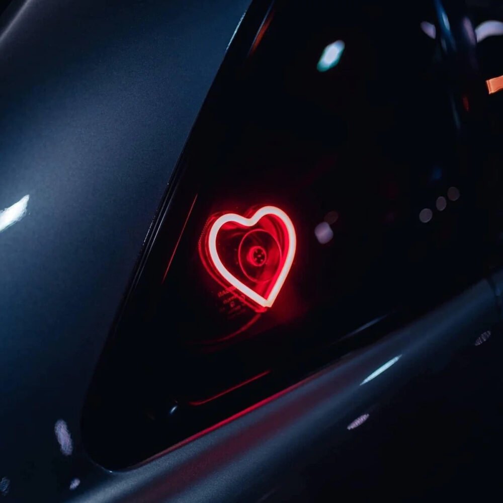 Glowing Neon Love Heart Car Lights