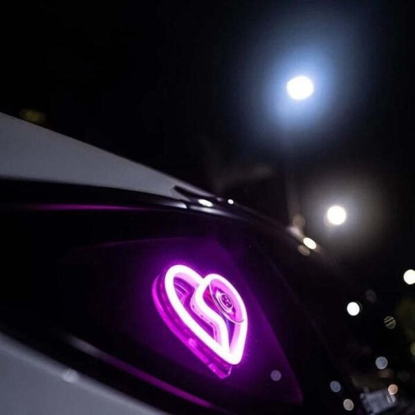 Glowing Neon Love Heart Car Lights - Image 2