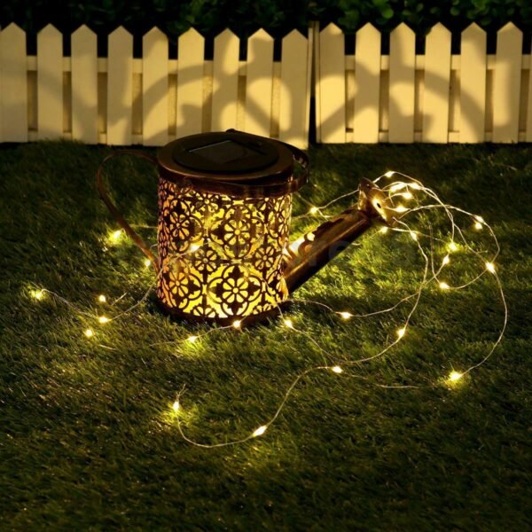 Outdoor Solar LED Fairy Lantern Watering Can Light - Image 6