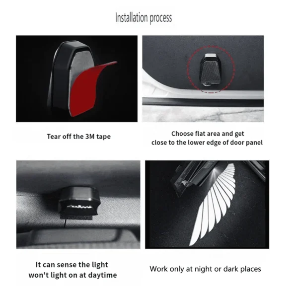 Luminous Welcome Angel Wing Car Door Lights - Image 10
