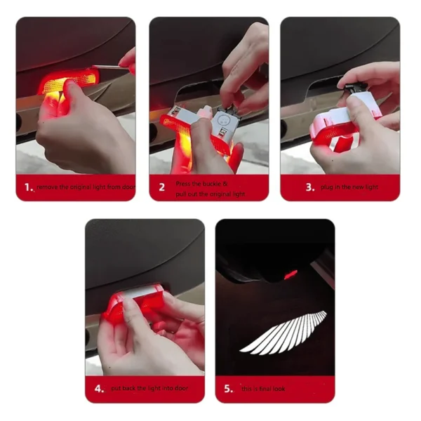Luminous Welcome Angel Wing Car Door Lights - Image 9