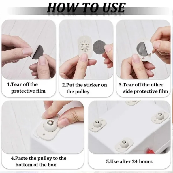 Stainless Steel Paste Universal Mini Swivel Wheels - Image 6