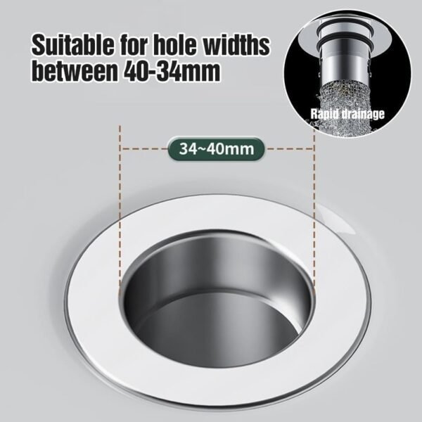 Stainless Steel Pop-Up Sink Drain Stopper - Image 7