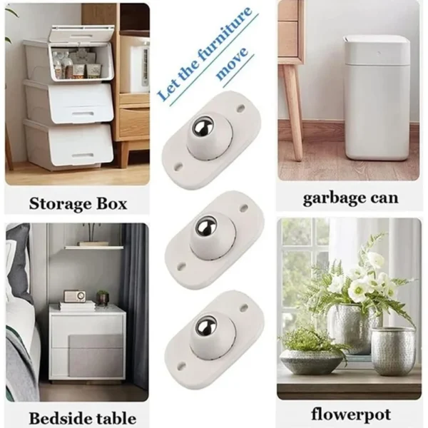 Stainless Steel Paste Universal Mini Swivel Wheels - Image 5