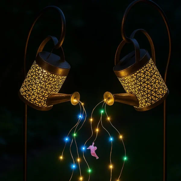 Outdoor Solar LED Fairy Lantern Watering Can Light - Image 15