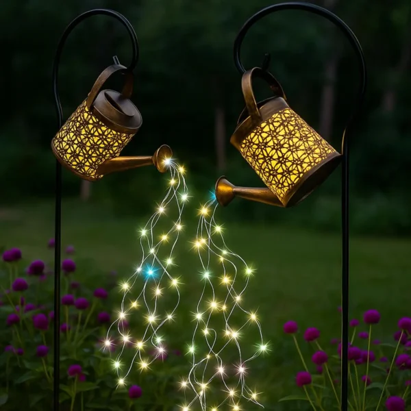 Outdoor Solar LED Fairy Lantern Watering Can Light - Image 16