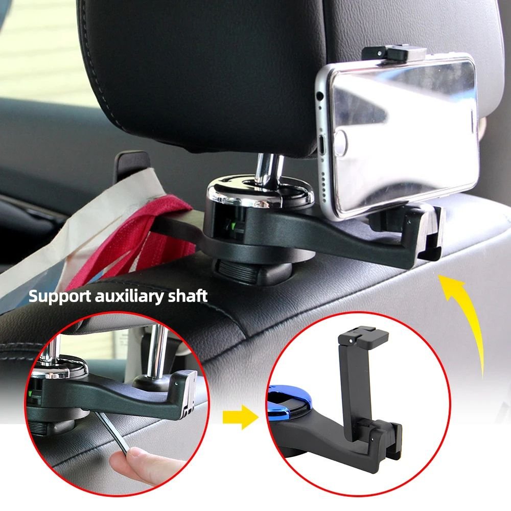 3 in 1 Car Vehicle Back Seat Headrest Hook Mobile Phone Holder 