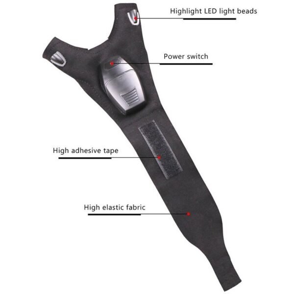 USB Rechargeable Fingerless LED Flashlight Gloves - Image 6