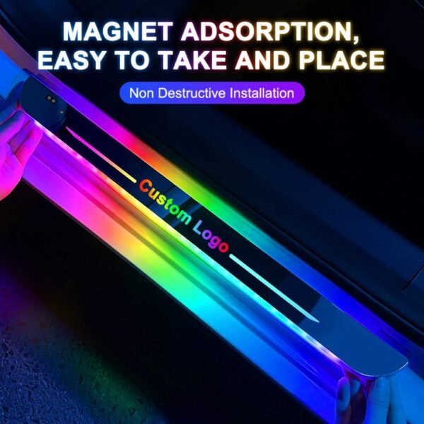 New Car Door Sill Lights, Customized Car Logo - Image 2
