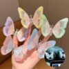 Elegant Car Dashboard Embroidery Butterfly Decoration