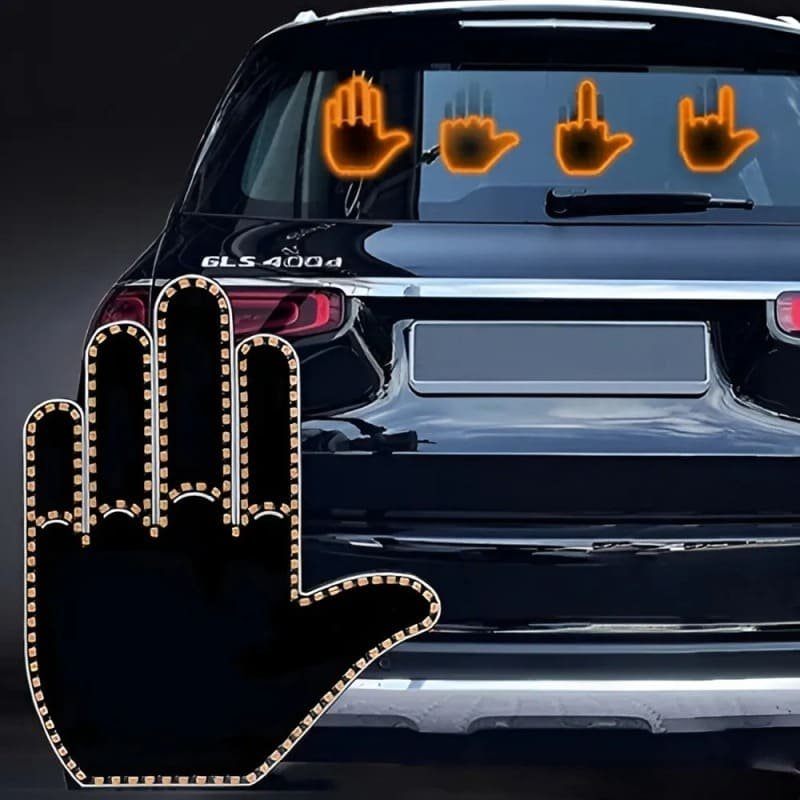 Funny Road Rage Car Finger Light Signal